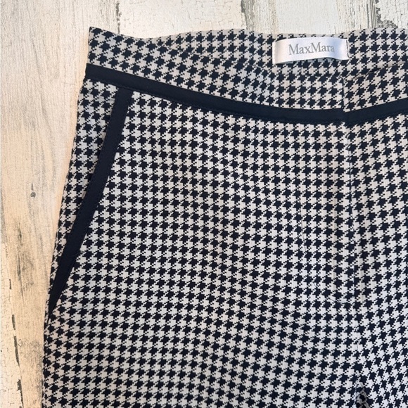 MaxMara Black and White Houndstooth Cotton Trouser Size 6 - Picture 3 of 9